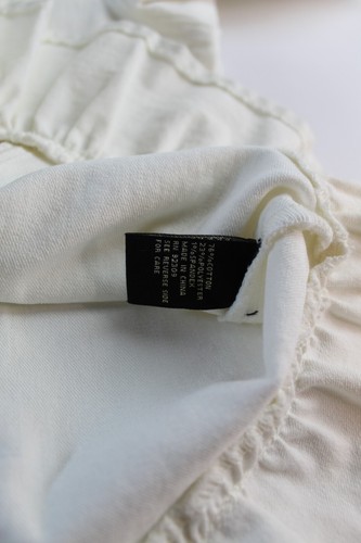 DG2 Diane Gilman White Stretch Denim Jean Jacket with Ruffled Bottom Large EUC - Picture 4 of 8