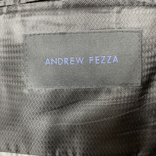 Andrew Fezza Sport Coat Blazer Mens 46R Gray Micro Check Textured - Picture 8 of 10