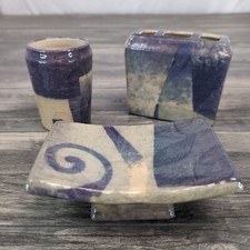 Bathroom Accessory Set Tumbler Sink Soap Dish Toothbrush Holder Ceramic