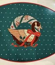 Vintage 1980’s Christmas Goose Crowning Touch Serving Plate Tray