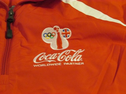 Sport-Tek Mens 2012 London Olympics Coca Cola XL Jacket 1/4 Zip Windbreaker - Picture 4 of 11