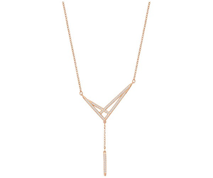 swarovski ros cry plated necklace fine rose gold