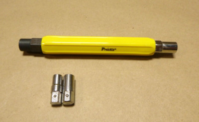 New Pro'skit Can Wrench 3/8'' & 7/16'' Hex Double End W/ 2 Sockets - Yellow Handle