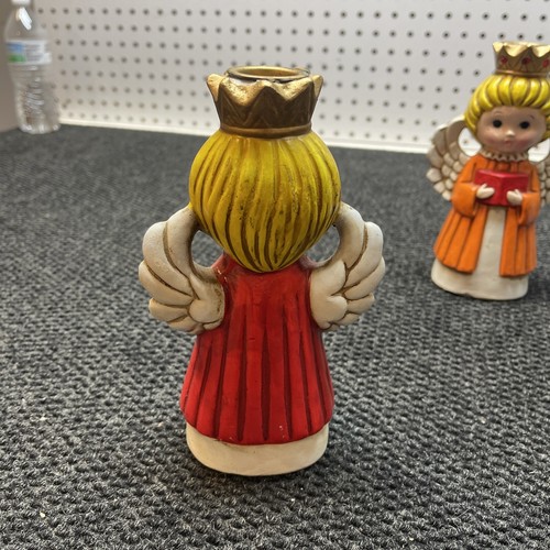 Vintage Homco Christmas Angels Crowns Candle Holders Figurine 3Pc. Set 5256 - Picture 5 of 24