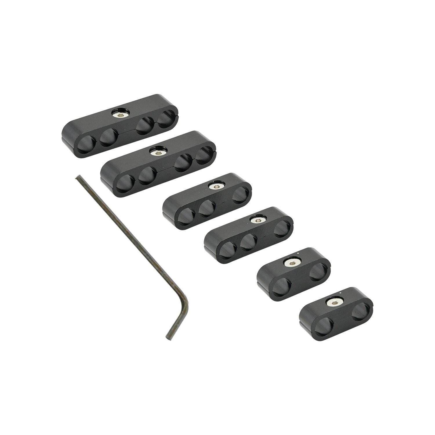 Black Billet Aluminum Universal Spark Plug Wire Looms 8 - 9mm  Separator SBC BBC