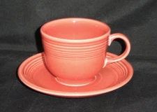 Homer Laughlin Fiesta Ware Tea/Coffee Cup & Saucer ~ Persimmon