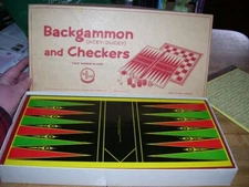 Vintage 1964 Selchow Backgammon Checkers Board Game
