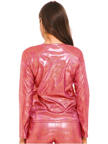 Women's Sparkly Sequins Round Neck Blouse T-Shirts Loose Tees Basic Tunic Tops - Bild 65 von 92