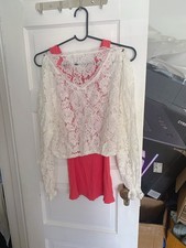 Women's T Shirt lace Casual Blouse Long Sleeve M or S No:24