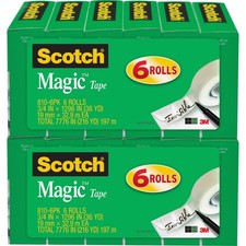 Scotch 3/4"w Magic Tape - 36 Yd Length X 0.75" Width -1"Core-12 / Bundle - Clear