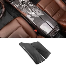 For BMW 5 Series F10 11-16 Carbon Fiber Color Armrest Box Console Box Cover Trim