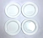 Vintage Milk Glass Salad Dessert Plates 7.5" Set of 4 White