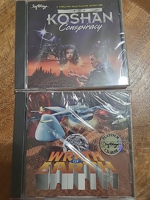 2 SEALED Vintage CDrom PC Video SoftKey Games Wrath Of Earth & KOSHAN Conspiracy