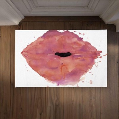 Begin Home Decor CODM2134QKMIYE 21 x 34 in. Watercolor Pink Lipstick Door Mat...