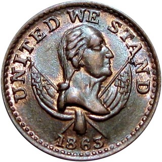 1863 New York City Civil War Token Broas Brothers Pie Bakers George Washington