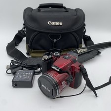 Nikon Coolpix P510 fotocamera digitale 16,1 MP 42x zoom rosso con custodia pacchetto completamente testato