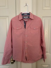 PD C Men's Pink Cotton Blend Long Sleeve Button-Up Shirt Size M Casual