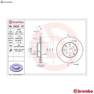 2x BREMSSCHEIBE 09.5023.10 FÜR HONDA CIVIC/Hatchback/Shuttle INTEGRA CRX/II 1.6L
