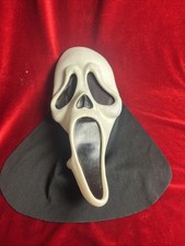 Scream Ghost Face Overhead Mask White Black Mesh Eyes Adjustable Adult Unisex