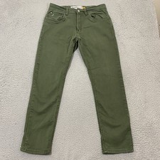 Tailor Vintage Pants Mens 32x30 Green Canaan Slim Fit Stretch Meas 31x28.5