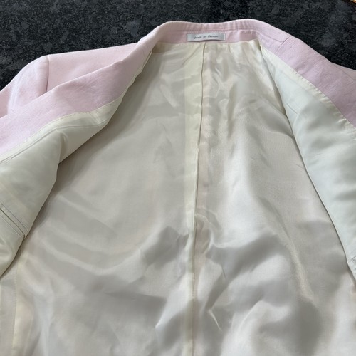 Lauren Ralph Lauren Pink Linen Blazer Men 40S Sport Coat 100% Linen Coastal Vibe - Picture 8 of 15