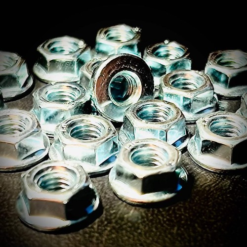 M5 M6 M8 Hex Nut Plain Flange Zinc BZP DIN 6923 - Picture 33 of 35