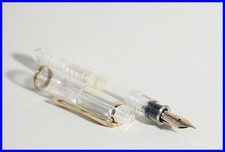 1960s Reserve Tank geha Piston Pen Demonstrator Oblique Medium 14K Gold Feather