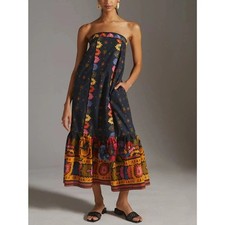 Farm Rio Embroidered Maxi Dress Size S Petite