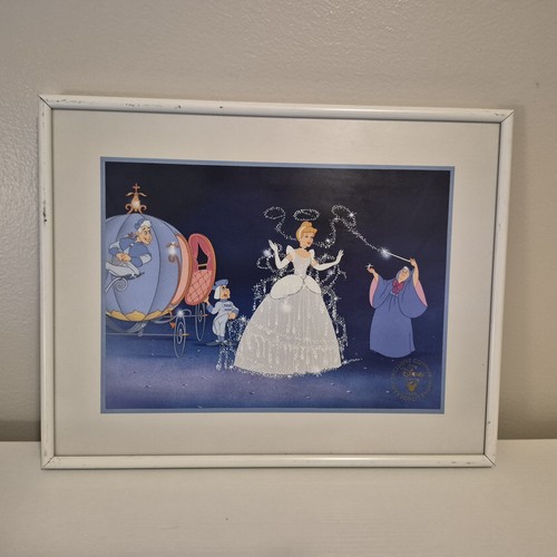 Disney Store Exclusive 1995 Cinderella Commemorative Lithograph Framed Used