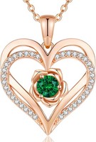 Kette Damen Geburtsstein 925 Sterling Silber Rosegold Schmuck Geschenk