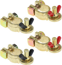 2 Pairs Brass Top Post Battery Terminal Clamps Marine Grade Boat Car Rv 4pcs Set 2 Pairs Brass Top Post Battery Terminal Clamps Marine Grade Boat Car Rv 4pcs Set
