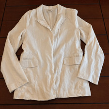 Jason Wu White Linen Blend Relaxed Blazer Jacket S