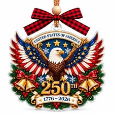 USA 250th Anniversary Christmas Ornament 2026 Patriotic Holiday Decor