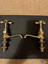 Traditional Antique Style Gold Basin Taps Pair