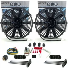 Zirgo Super Cool Pac 2 12 Performance Fans w/ Adjustable Temp Sensor, Relay Kit