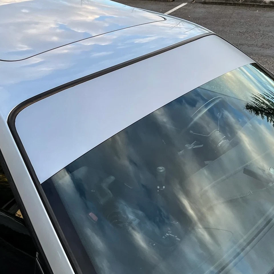 Tira de sol blanca visera parabrisas pancarta vinilo larga premium calcomanía duradera en blanco Foto 4 de 4