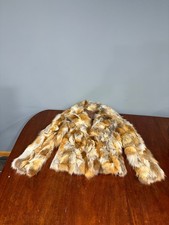 VTG Fox Fur Jacket W/Pockets Hook Eye Closure