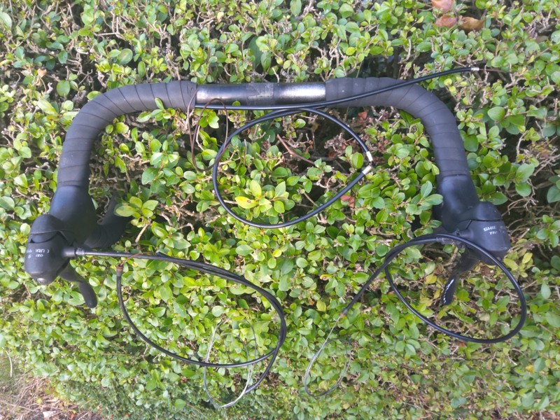 shimano 3x8 speed shifters with bars and all cables