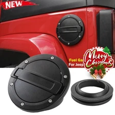 Exterior Fuel Gas Tank Cap Cover Filler Door Trim For 07+ Jeep Wrangler JK JKU