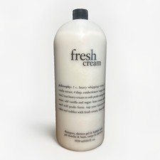 JUMBO 64 oz Philosophy FRESH CREAM 3-in-1 REFILL Shampoo Shower Gel Bubble Bath