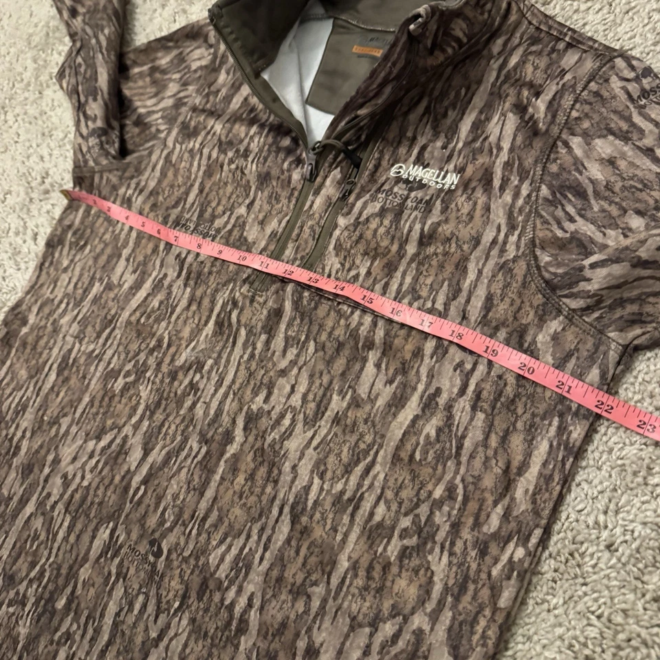 Pullover Magellan Exterior Hombres Medio Camuflaje Roble Mossy Polar Equipo de Caza 1/4 Cremallera Foto 4 de 4