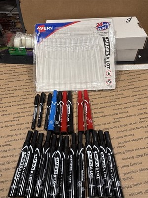 Avery Marks-A-Lot Permanent Marker, Chisel Tip, Assorted Colors, 27-count - 5 OB