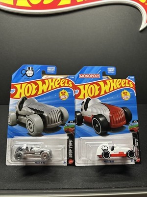 2026 Hot Wheels   PASS  N GO   90 Years Monopoly Silver White Red, Lot Of 2!