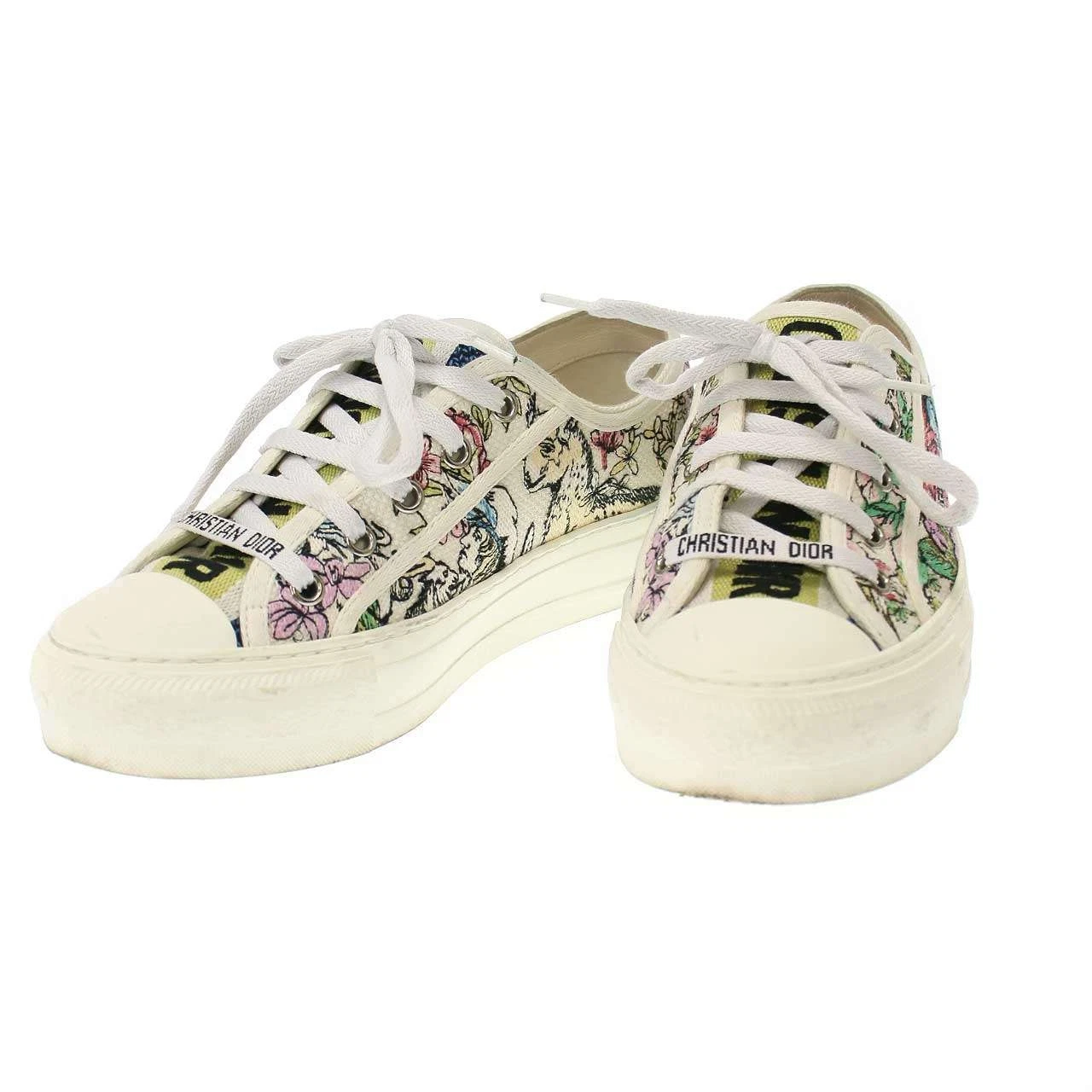 Baskets basses Christian Dior WALK N DIOR Walkindior brodées DC0222 blanches