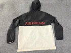 Jordan Jacket Mens Large Black White Hooded Windbreaker Full Zip Nike Air Jordan