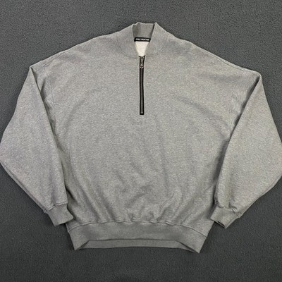 Cole Buxton Sweatershirt size Large French Terry 1/4 Zip Pullover Mock Neck Gray