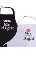 Mr, and Mrs. Always Right Matching Aprons By Zulay Kitchen. Adorable NEW