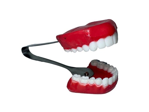 Vintage Halloween Prop Teeth Ice Salad Tongs Barware Faux Dentures Hong Kong
