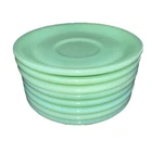 8 1940s Fire King Jadeite Saucers, Restaurant Ware Oven Glass 5 7/8" Inch NICE!