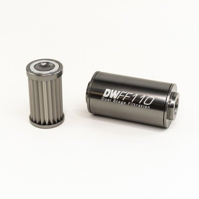 DeatschWerks Stainless Steel 10AN 10 Micron Inline Fuel Filter Housing Kit
